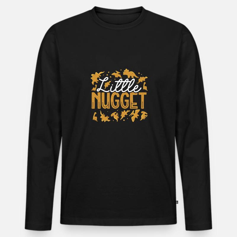 Kleines Dino nugget - Männer Premium Bio Langarmshirt - Schwarz