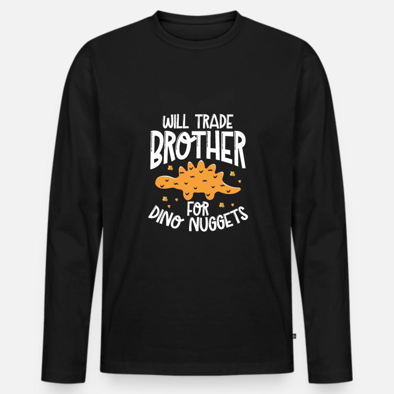 Tausche Bruder Gegen Nuggets - Männer Premium Bio Langarmshirt - Schwarz