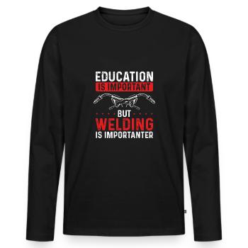 Le soudage est plus important - T-shirt manches longues Premium bio Homme - noir - Devant - Nico (187cm)