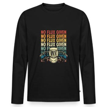 Pas de flux donné rétro - T-shirt manches longues Premium bio Homme - noir - Devant - Nico (187cm)