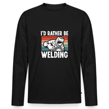 Je préfère avoir de la soudure vintage - T-shirt manches longues Premium bio Homme - noir - Devant - Nico (187cm)