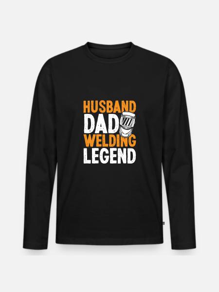 Husband Dad Welding Legend - Men's Premium Organic Long Sleeve Shirt - black