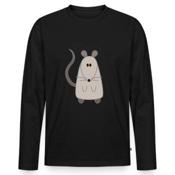 Rat advice - Men's Premium Organic Long Sleeve Shirt - black - Front - Nico (187cm)