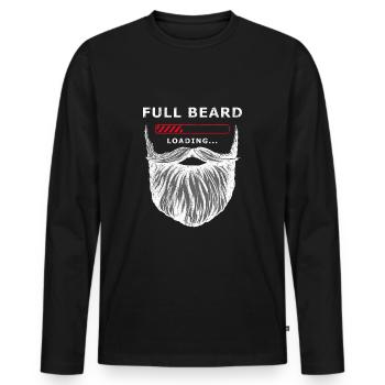 Full beard loading - Men's Premium Organic Long Sleeve Shirt - black - Front - Nico (187cm)