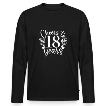 Vive le 18e anniversaire de 18 ans - T-shirt manches longues Premium bio Homme - noir - Devant - Nico (187cm)