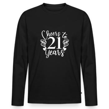 Vive le 21e anniversaire de 21 ans - T-shirt manches longues Premium bio Homme - noir - Devant - Nico (187cm)
