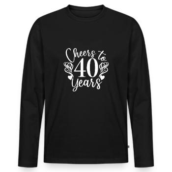 Vive les 40 ans du 40e anniversaire - T-shirt manches longues Premium bio Homme - noir - Devant - Nico (187cm)