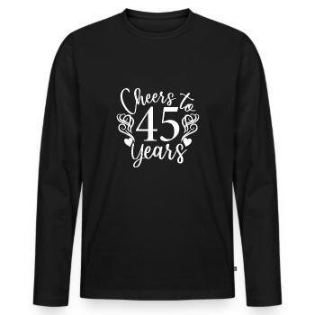 Vive le 45e anniversaire de 45 ans - T-shirt manches longues Premium bio Homme - noir - Devant - Nico (187cm)