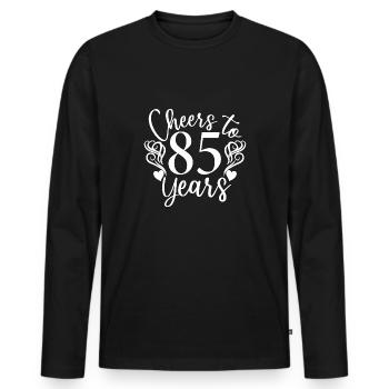 Cheers To 85 Years 85th Birthday Anniversary - Men's Premium Organic Long Sleeve Shirt - black - Front - Nico (187cm)