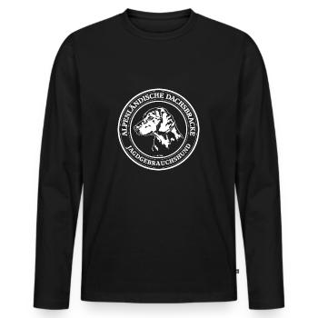ALPENLÄNDISCHE DACHSBRACKE Jagdgebrauchshund - Männer Premium Bio Langarmshirt - Schwarz - Vorne - Nico (187cm)