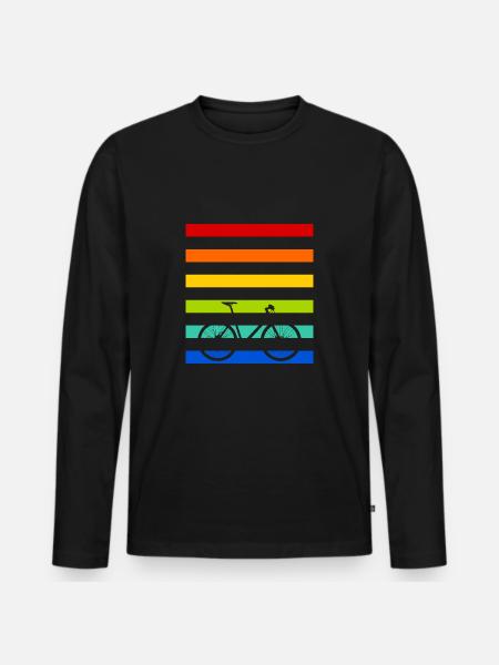 Bicycle rainbow stripes - Men's Premium Organic Long Sleeve Shirt - black