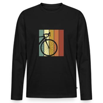 Vélo de route Gravelbike vélo coursier cadeau - T-shirt manches longues Premium bio Homme - noir - Devant - Nico (187cm)