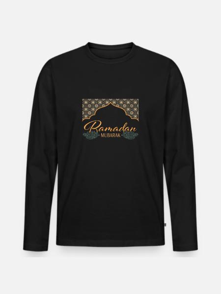 Ramadan Mubarak/Eid /Muslim /Islam/Allah - Men's Premium Organic Long Sleeve Shirt - black