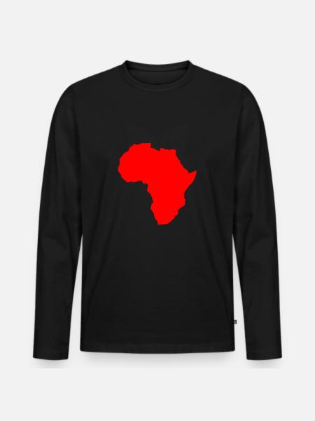 africa - Men's Premium Organic Long Sleeve Shirt - black
