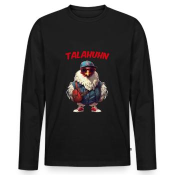 Talahuhn - Talahon Gangster Style - Männer Premium Bio Langarmshirt - Schwarz - Vorne - Nico (187cm)
