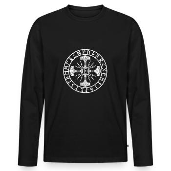 Rune Celts symbol gift Viking culture Spirit - Men's Premium Organic Long Sleeve Shirt - black - Front - Nico (187cm)