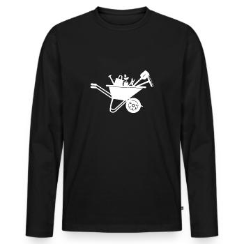 Wheelbarrow Gardening Gardening Plants Gardeners - Men's Premium Organic Long Sleeve Shirt - black - Front - Nico (187cm)
