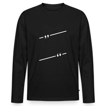 conception graphique simple avec des citations - T-shirt manches longues Premium bio Homme - noir - Devant - Nico (187cm)