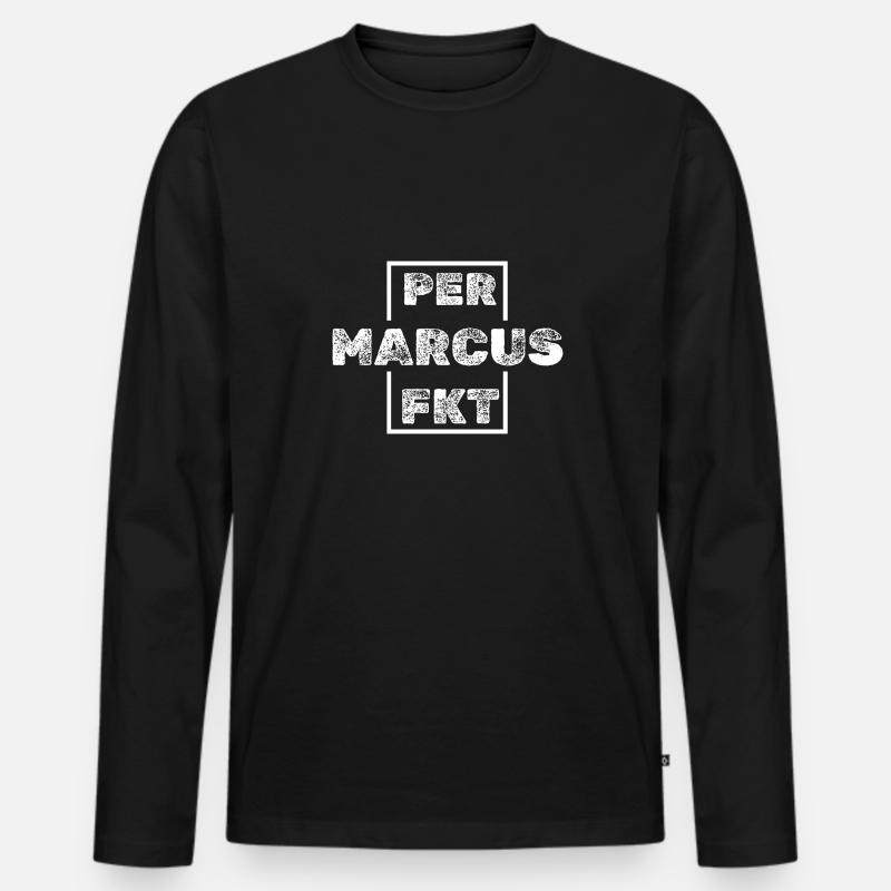 Perfekt Einzigartig Marcus - Männer Premium Bio Langarmshirt - Schwarz