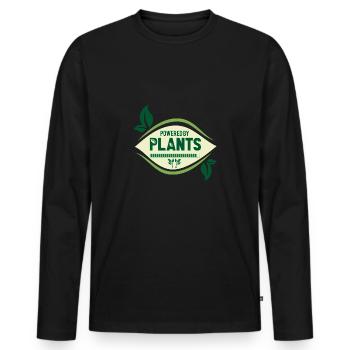 Vegan Fleischlos Tierlieb & Veganer - Männer Premium Bio Langarmshirt - Schwarz - Vorne - Nico (187cm)