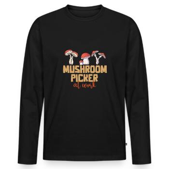 Pilzsammler Pilz Motiv für Pilzsucher - Männer Premium Bio Langarmshirt - Schwarz - Vorne - Nico (187cm)
