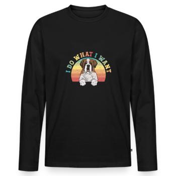 St. Bernard St. Bernard Dog Dog - Men's Premium Organic Long Sleeve Shirt - black - Front - Nico (187cm)