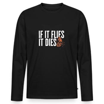 Shooting Skeet Clay Pigeon Shooting - Men's Premium Organic Long Sleeve Shirt - black - Front - Nico (187cm)
