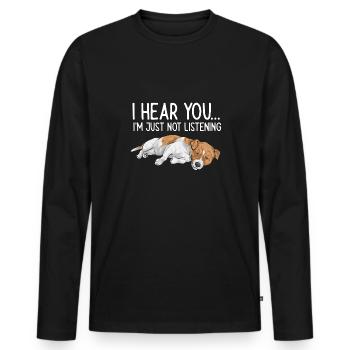 Jack Russell Terrier - T-shirt manches longues Premium bio Homme - noir - Devant - Nico (187cm)