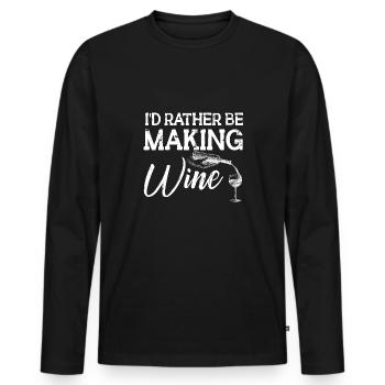 Winzer Wein Spruch für Weinliebhaber - Männer Premium Bio Langarmshirt - Schwarz - Vorne - Nico (187cm)