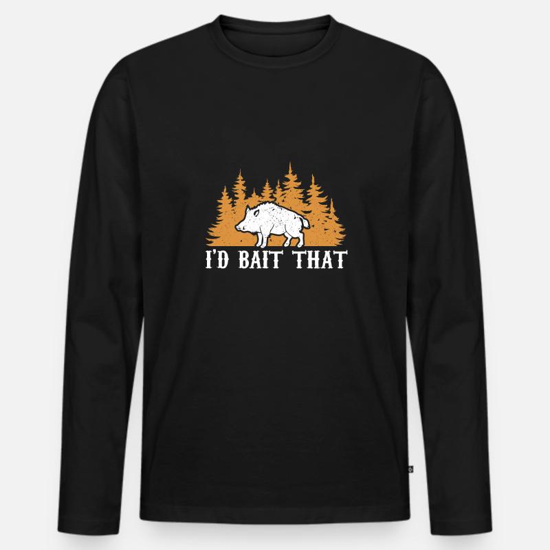 I'd Bait That - Männer Premium Bio Langarmshirt - Schwarz