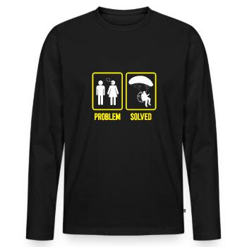 Paramoteur Parapente motorisé - T-shirt manches longues Premium bio Homme - noir - Devant - Nico (187cm)