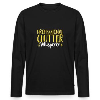 Aide domestique, femme de ménage, femme de ménage - T-shirt manches longues Premium bio Homme - noir - Devant - Nico (187cm)