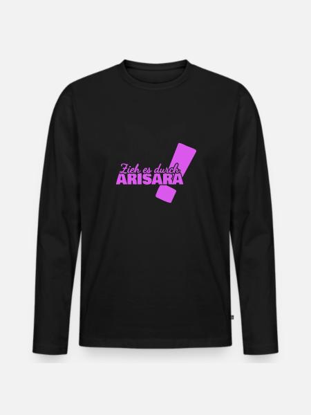 Vorname Arisara - Männer Premium Bio Langarmshirt - Schwarz