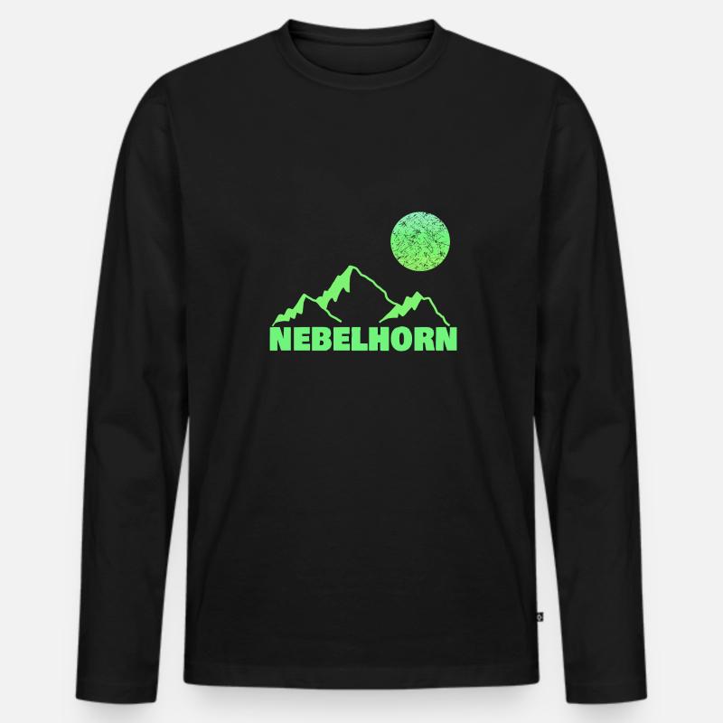 Klettern nebelhorn - Männer Premium Bio Langarmshirt - Schwarz
