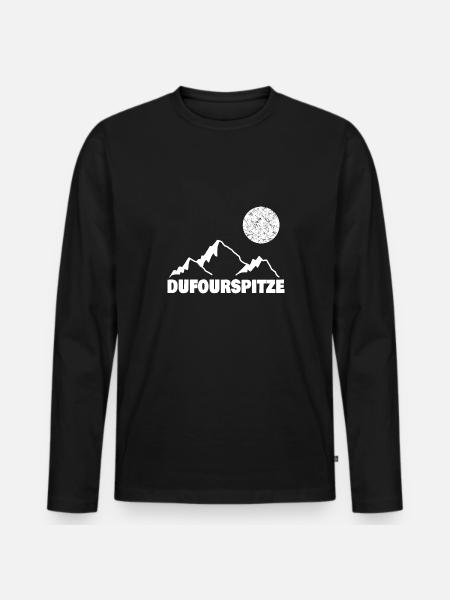 Mountaineering dufourspitze - Men's Premium Organic Long Sleeve Shirt - black