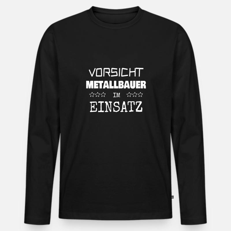 Metallbauer - Männer Premium Bio Langarmshirt - Schwarz