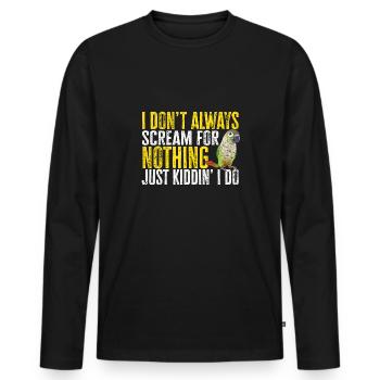 Molinasittich Papagei Vogel Sittich - Männer Premium Bio Langarmshirt - Schwarz - Vorne - Nico (187cm)