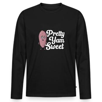 Légumes-racines de patates douces - T-shirt manches longues Premium bio Homme - noir - Devant - Nico (187cm)