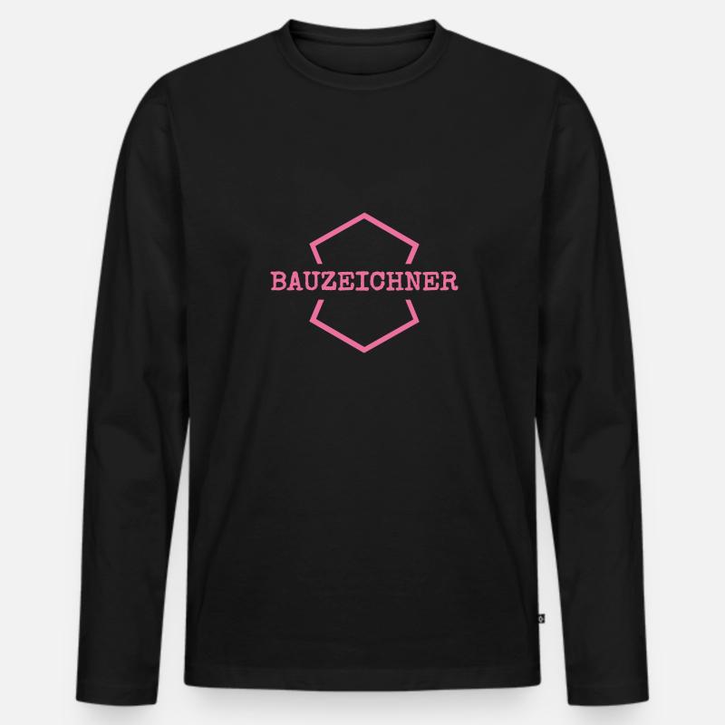 Arbeit Bauzeichner - Männer Premium Bio Langarmshirt - Schwarz