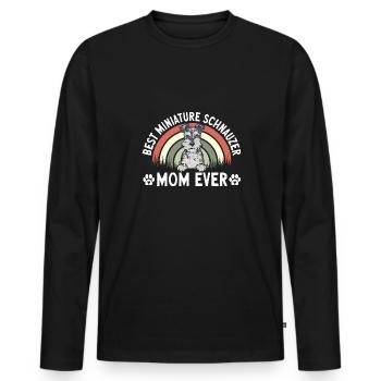 Schnauzer nain Chien Schnauzer - T-shirt manches longues Premium bio Homme - noir - Devant - Nico (187cm)