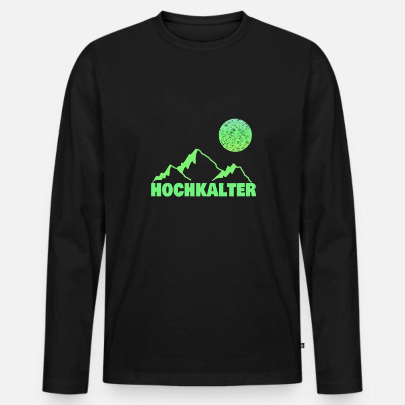hochkalter als Klettern - Männer Premium Bio Langarmshirt - Schwarz