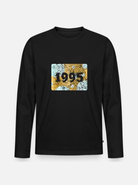 1995 1995 - Men's Premium Organic Long Sleeve Shirt - black