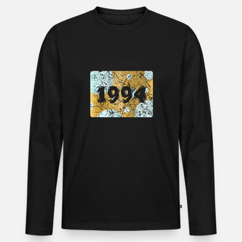 Jahr 1994 - Männer Premium Bio Langarmshirt - Schwarz