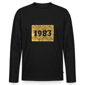 Année 1983 - T-shirt manches longues Premium bio Homme - noir - Devant - Nico (187cm)