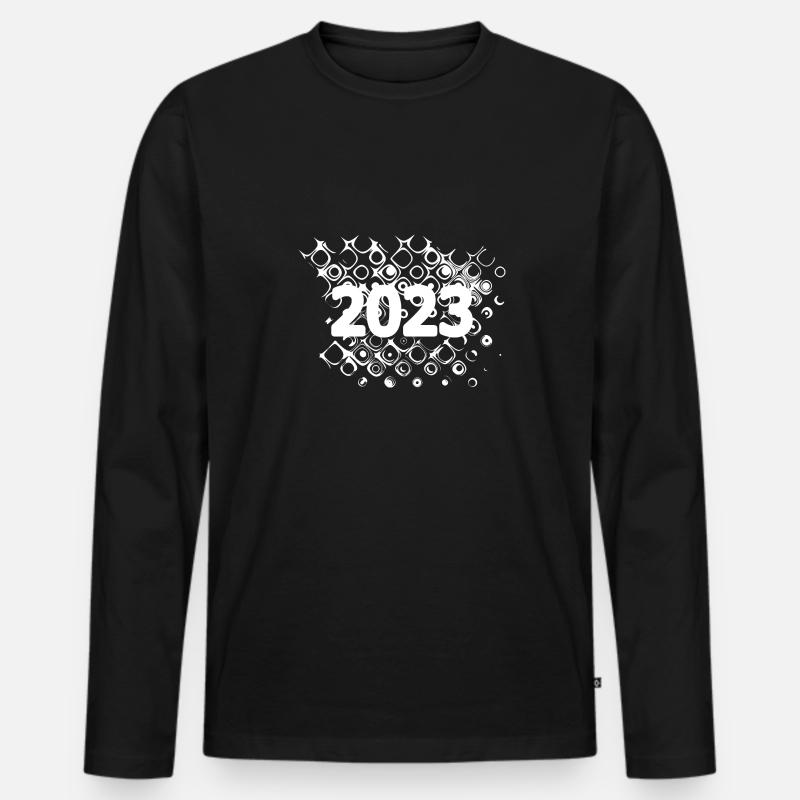 2023 - Männer Premium Bio Langarmshirt - Schwarz