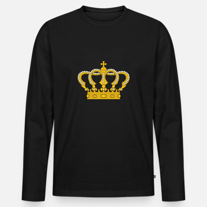 Crown Cross - Männer Premium Bio Langarmshirt - Schwarz