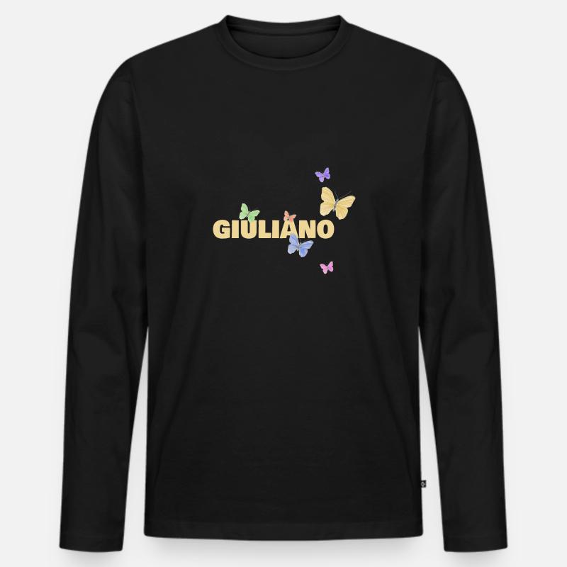giuliano - Männer Premium Bio Langarmshirt - Schwarz