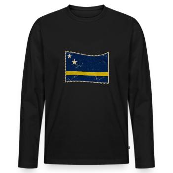 Curaçao - T-shirt manches longues Premium bio Homme - noir - Devant - Nico (187cm)