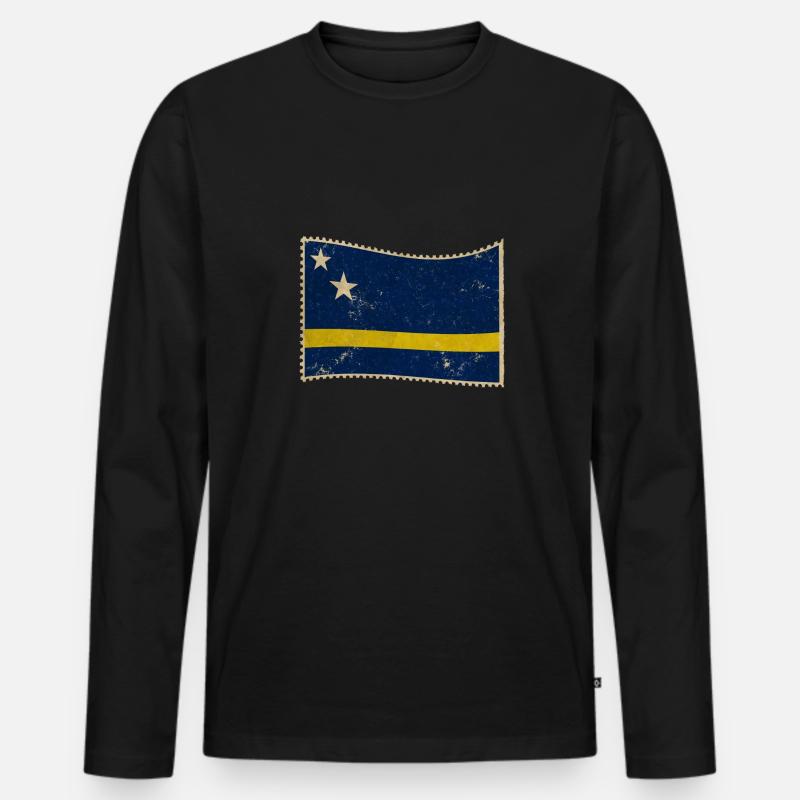 Curaçao - Männer Premium Bio Langarmshirt - Schwarz