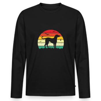Redbone Coonhound Dog Gift - Men's Premium Organic Long Sleeve Shirt - black - Front - Nico (187cm)